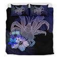 thumbnail image 1 of Juego de cama Niue - Cangrejo de coco azul púrpura e hibisco, 1 of 7