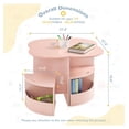 thumbnail image 5 of Toddler Table and Chair Set with 4 Storage Stools, Flower Shaped Nesting Design with Built-in , Kids Table for Activity/Play/Art/Read/, Pink, 5 of 6