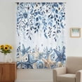 thumbnail image 2 of Blue Coastal Starfish Sheer Curtains 72 Inches Long, Beach Nautical Shell Eucalyptus Ocean Light Filering Curtains, Breathable Simi Curtain Privacy Drapes for Living Room Bedroom Window Treatment, 2 of 9