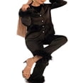 thumbnail image 2 of Hauts à Col à Manches Longues + Pantalons de Costume à Jambe Droite pour Femmes, 2 of 6