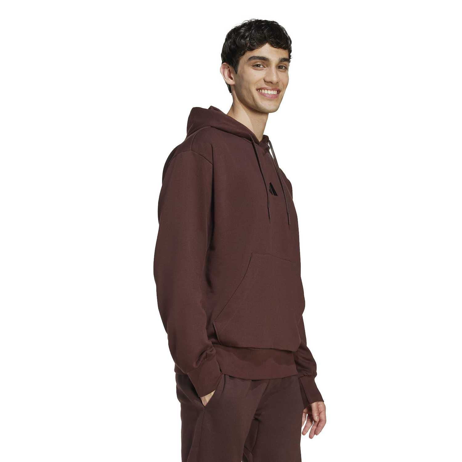 Men's adidas Feel Cozy Pullover Fleece Hoodie Color: Shadow Brown Size: S