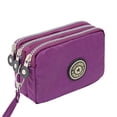thumbnail image 1 of Flmtop Multi Slots Three Zipper Women Wallet Nylon Big Capacity Lanyard Coin Purse Fashion Accessories, 1 of 10