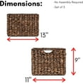 thumbnail image 4 of BirdRock Home Storage Shelf Baskets Abaca Seagrass Wicker Baskets with Handles - Set of 3 - Brown Wash, 4 of 7