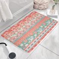 thumbnail image 3 of Pink Pioneer Flower Striped Flannel Non Slip Door Rugs,Washable Door Mats Indoor,Decorative Door Mats,Dirt-Resistant and Absorbent Doormat for Entrance,Bedroom,Kitchen,Bathroom,23.5"x16", 3 of 5