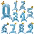 thumbnail image 5 of Globos con números del 0 al 9 de 32 pulgadas, de aluminio dorado, azul y plateado, decolorados, digitales, para baby shower, globos para niños, decoración para fiesta de cumpleaños, 5 of 5