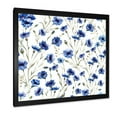thumbnail image 2 of Designart 'Blue Wildflowers With Green Leaves On White' Traditional Framed Art Print, 2 of 4
