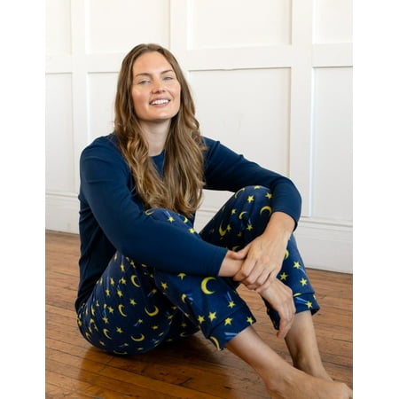 

Leveret Womens Cotton Top & Fleece Pants Moon X-Large