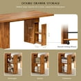thumbnail image 2 of GUNAITO 71" Dining Table for 6-10 Persons Modern Wood Kitchen Table for Dining Room Rectangular Table with storage Walnut, 2 of 8
