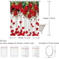 thumbnail image 4 of Rose Shower Curtain, Red Rose Shower Curtain Set with 12 Hooks, Waterproof Floral Shower Curtain for Bathroom, Valentines Day Shower Curtain, 72''''W X 72''''H, 4 of 6