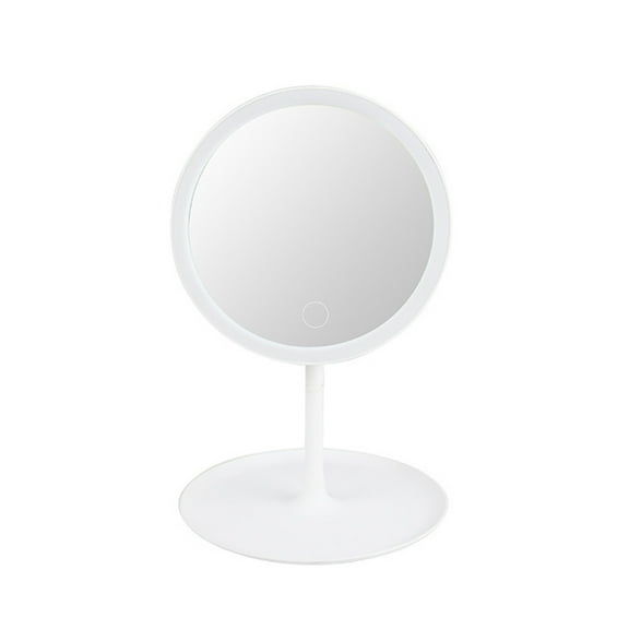 HEANUJJ Chic White LED Makeup Mirror with Storage Tray and USB Charge