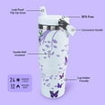 thumbnail image 2 of Butterfly Tumbler 30 OZ Tumbler with Handle Flip Straw Leak Proof - Butterfly Travel Coffee Mug with Handle Insulated 30oz Tumbler for Birthday Butterfly Gifts for Women 30 Ounce Stainless Steel Cup, 2 of 4