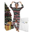 thumbnail image 2 of Mono de Navidad con capucha para mujer, ropa de dormir de lana de manga larga con estampado Retro, pijama de felpa con botones, 2 of 3