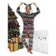 thumbnail image 2 of Mono de Navidad con capucha para mujer, ropa de dormir de lana de manga larga con estampado Retro, pijama de felpa con botones, 2 of 4