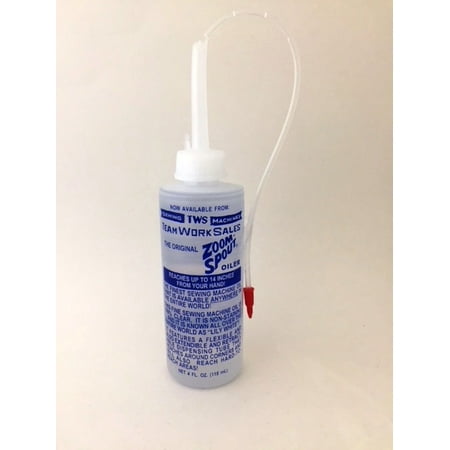 ZOOM SPOUT SEWING MACHINE OILER with oil ~ 4 FL OZ CLEAR OIL MADE IN THE (Best Sewing Machine Oil)