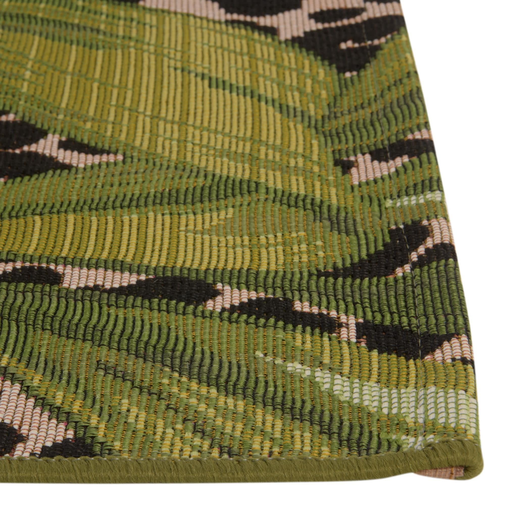 Unique Loom Outdoor Botanical Collection Area Rug - Andromeda (4'  x 6' Rectangle Green/Ivory)