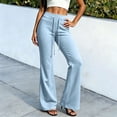 thumbnail image 2 of HomeDM Women's Sweat Pants Flare Leg Sweatpants for Lounge Yoga Light Blue Drawstring Elastic Workout Active Wear Bootcut Size L, 2 of 7