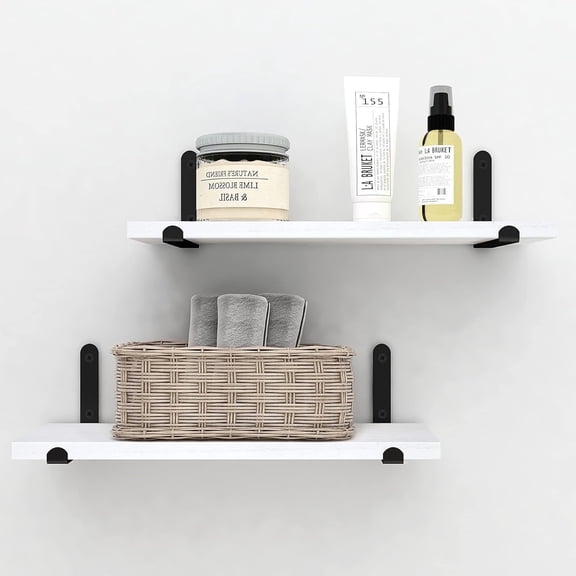 2 Pcs Tier Floating Shelves for Wall, Wood Wall Mounted Shelves Set for Living Room Bedroom, Room Decor Storage Shelves | Easy Install
