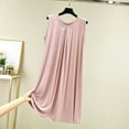 thumbnail image 2 of MIUOWANP Women's Summer Casual Tank Dress Sleeveless V-Neck T-Shirt Style, Solid Color Relaxed Pleated Dress Size XXL(12)Pink, 2 of 5