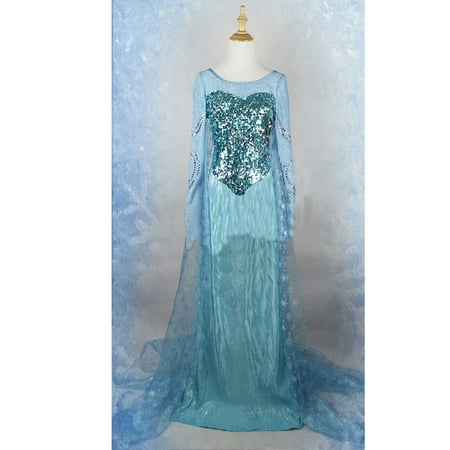 Frozen Elsa Anna Women Dress Cosplay Party Gown Dresses Maxi Long Dress Costume