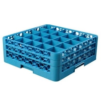 DYJP RG25-214 OptiClean 25 Compartment Glass Rack with 2 Extenders, Blue