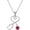 925 Silver - Ruby Red, variant on Stethoscope Necklace 925 Sterling Silver Embellished with 12 Months Birthstone Crystals from Austria, Graduation Gifts Medical Jewelry for Doctor Nurse Medical Student RN