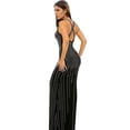 thumbnail image 2 of Vestido largo Zoctuo, sexy, con cuello en V y diamantes de imitación, negro, 2 of 6