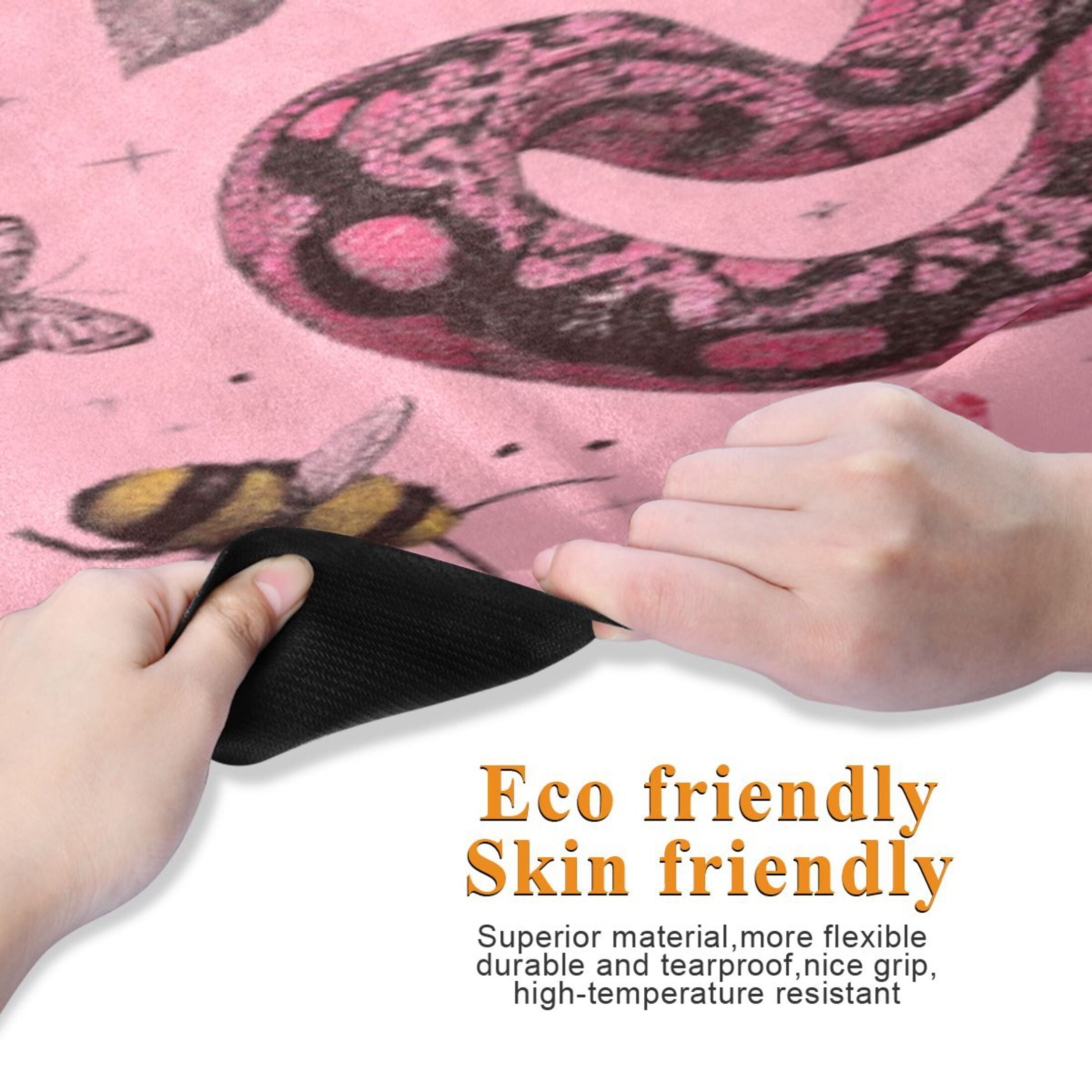 BZSMCE Yoga Mat Women Fitness Mat Pink Eden Tangles Pattern