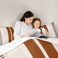 thumbnail image 5 of Homewish Geometric Stripes Full Size Comforter Sets 3-Piece for Teens Boys Girls,Vintage Aesthetic Bedding Comforter Set,Minimalist Retro Vintage Lightweight Bedding Sets,Microfiber Bedroom Decor, 5 of 8