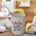 thumbnail image 4 of Hearth & Gear Patterned Laundry Hamper Without Lid Lightweight With Modern Design Breathable Open Top For Bedroom Bathroom Or Laundry Room Use Wall Mount Hamper Closet Hampers for Laundry Large with, 4 of 5