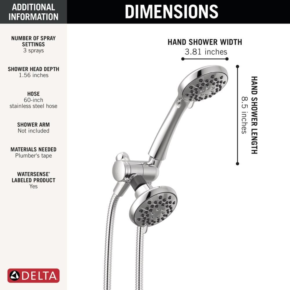 3-Setting Combination Shower in Chrome - 1.75 GPM - Delta 75516