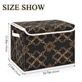 thumbnail image 3 of BZSMCE Storage Bin Cube Organizer Basket with Flip-Top Lid Gold Chain Lattice Printed, 3 of 7