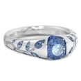 thumbnail image 1 of Flmtop Femmes Mode Feuille Faux Saphir Strass Incrusté Doigt Bague Club Bijoux Cadeau, 1 of 10