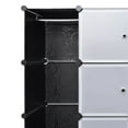 thumbnail image 4 of vidaXL Modular Storage Wardrobe Black Plastic and Steel Wire 16-Door 18-Shelf, 4 of 7