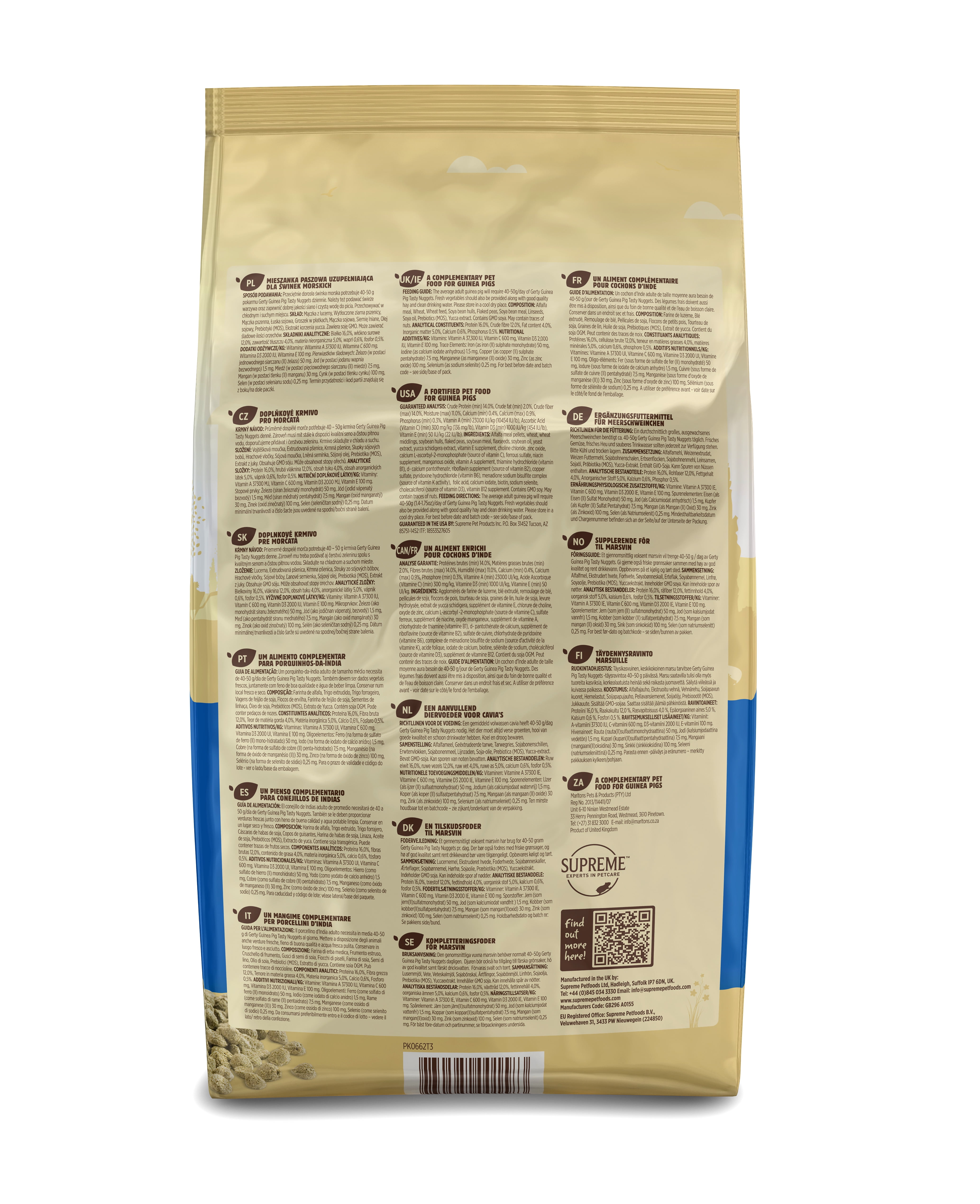(3 pack) Gerty Guinea Pig Tasty Nuggets 2LB