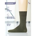 thumbnail image 3 of HUGH UGOLI Mens Cotton Dress Socks | Plain Colors, Regular Fit, Crew, Casual Socks | 3 Pack, Army Green, Shoe Size: 6-8, 3 of 7