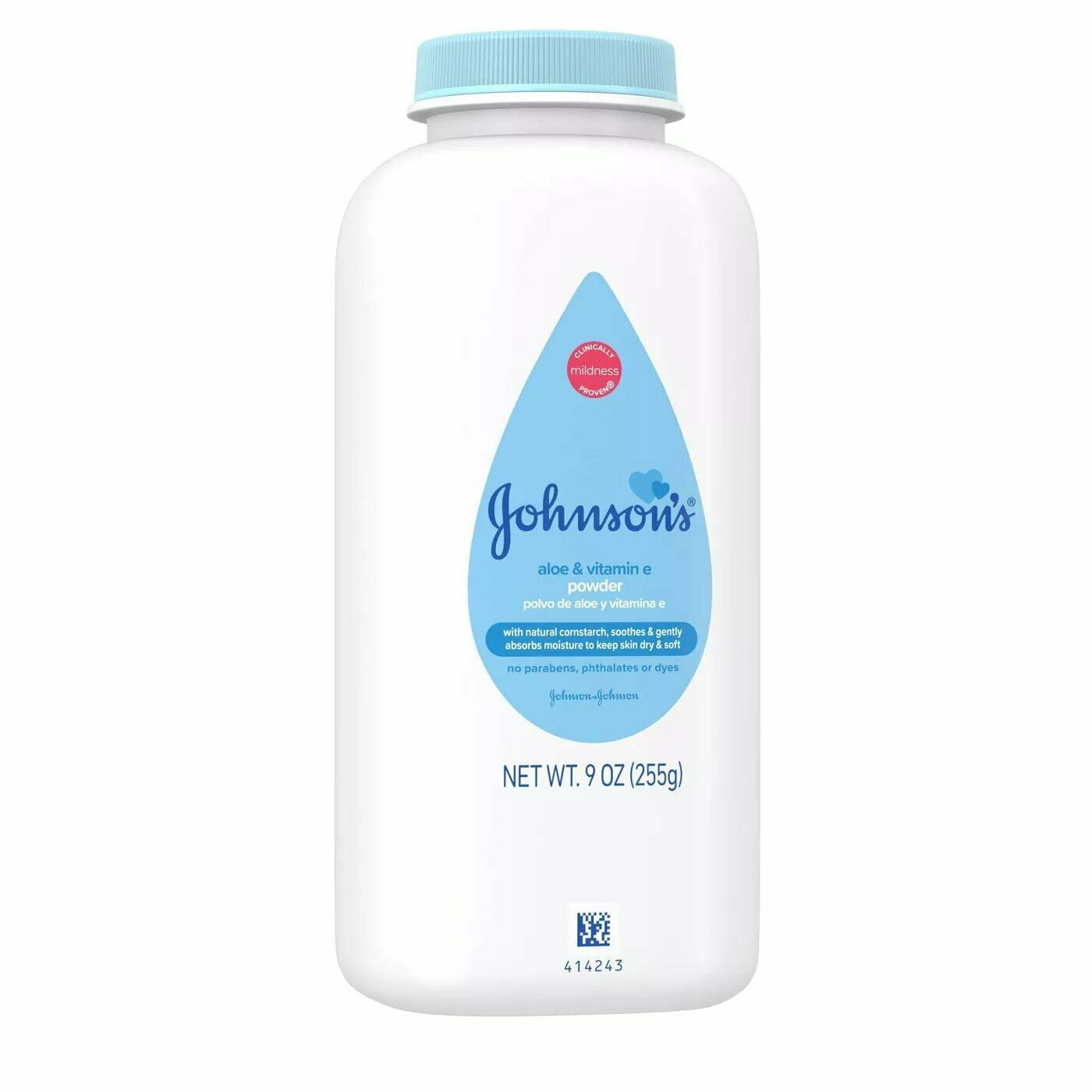 Johnson's Pure Cornstarch Baby Powder Soothing Aloe & Vitamin E, 9oz, 3-Pack