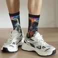 thumbnail image 6 of Bingfone Compression Socks for Women and Men Long Socks for Running Athletic Cycling Nurse- Astronaut Cosmic Rainbow, 6 of 6