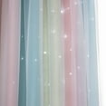 thumbnail image 4 of TFixol 2pc Curtain Simple Gradient Hollow-out Star Pattern Double Layer Blackout Bedroom Living Room Insulation Curtain, 4 of 6