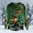thumbnail image 5 of Craaazy Women's Christmas Printed Long Sleeve Top Warm Crewneck Christmas Sweaters Gifts, 5 of 5
