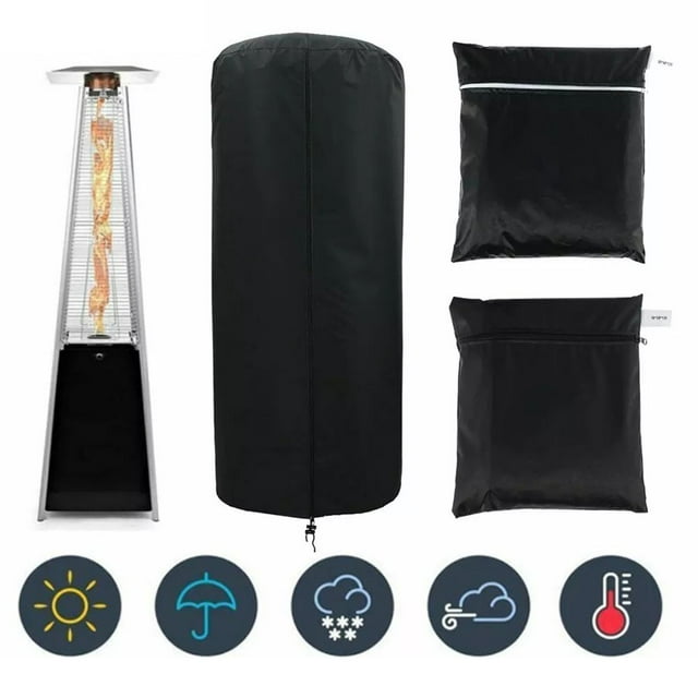 Housse de Chauffage de Patio à Gaz Pyramide Robuste Imperméable Protectrice pour Jardin Noir Shenzhuyue