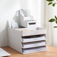 thumbnail image 4 of Plastic Organizer Set Of 2 White Letter Trays, 4 of 5