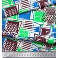 thumbnail image 2 of Soimoi Blue polyester Crepe Fabric Geometric Abstract Print Fabric by the Yard 52 Inch Wide, 2 of 3