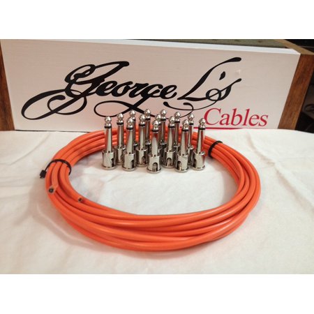 George L 155 Pedalboard Effects Cable Kit LARGE .155 Orange / Nickel 15/14