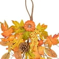 thumbnail image 5 of Thanksgiving Fall Teardrop Swag, 25inch Artificial Fall Maple Swag, Artificial Decorative Swag with Mixed Pumpkin, Pine Cone, Berries, Harvest Teardrop Swag for Home Fall Front Door Decor, 5 of 8