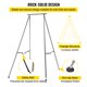 thumbnail image 4 of VEVOR Yoga Sling Inversion, 9.6 FT Altura Inversion Yoga Swing Stand, Capacidad máxima 551 LBS Marco de yoga aereo con 39.4 FT Yoga Swing Inversion Sling Body Bundle Cinturones de seguridad (Púrpura), 4 of 9