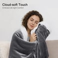 thumbnail image 4 of Moonlight 20015 Plush Sherpa Bed Blanket Super Soft Warm Ultra Cozy Reversible Fleece Queen Gray, 4 of 8