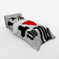 thumbnail image 2 of Ambesonne Retro Bedding Set 3 Pcs, I Love the 70s Pictogram, Twin XL, Red Black White, 2 of 2