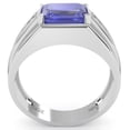thumbnail image 5 of Men's Tanzanite Diamond Channel Ring In Solid 14k White Gold, 5 of 6