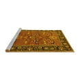 thumbnail image 2 of Ahgly Company Machine Washable Indoor Square Oriental Yellow Industrial Area Rugs, 5' Square, 2 of 4