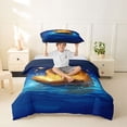 thumbnail image 2 of Erosebridal Kids Cartoon Capybara Twin Bedding, Galaxy Stars Duvet Cover Set, Blue Reversible, 2pcs, No Comforter, 2 of 5